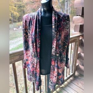 Notations Sweater Cardigan Open Front Built-in Tank Women Size PM Unique